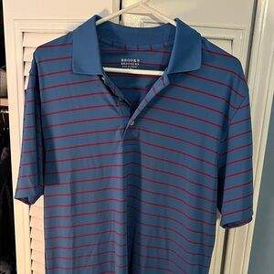 Brooks Brothers Men's Polo in Blue with Red Stripes